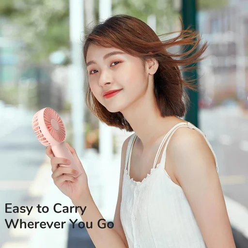  JisuLife - Prémium Hordozható Mini Ventilátor Life6 (FA20X) - USB-C Újratölthető, 3 Szélsebesség, 4000mAh - Rózsaszín - 5