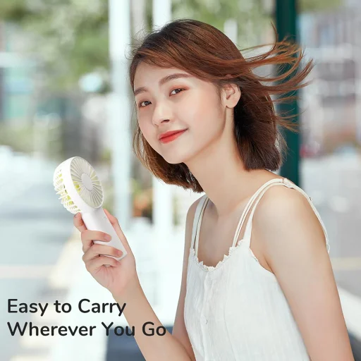  JisuLife - Prémium hordozható mini ventilátor Life6 (FA20X) - USB-C újratölthető, 3 szélerősségi fokozat, 4000mAh - Fehér - 4