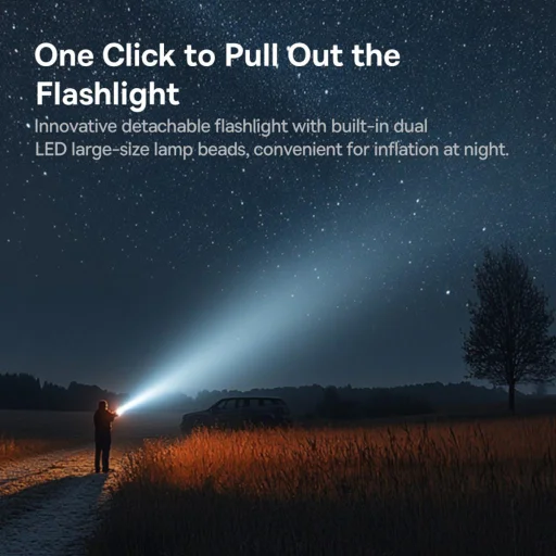  Baseus - Autókompresszor PrimeTrip VA1 (C11169001121-00) - Vezetékes és vezeték nélküli, zseblámpával, 6000mAh, power bank, 75W - Fekete - 6