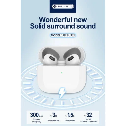JELLICO vezeték nélküli fülhallgató AirBlue 3 Fehér - 5