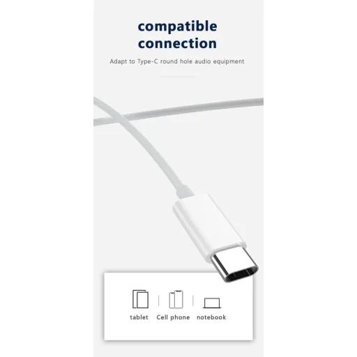 JELLICO vezetékes fülhallgatók EP3A USB-C mikrofonnal 1.2M Fehér - 3