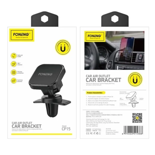 FONENG autós telefontartó mágneses CP15 Fekete - 2