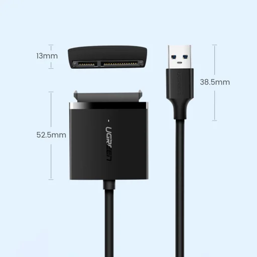 Ugreen USB3.0 adapter 2.5'' / 3.5'' SATA merevlemezhez fekete (CM257) - 13