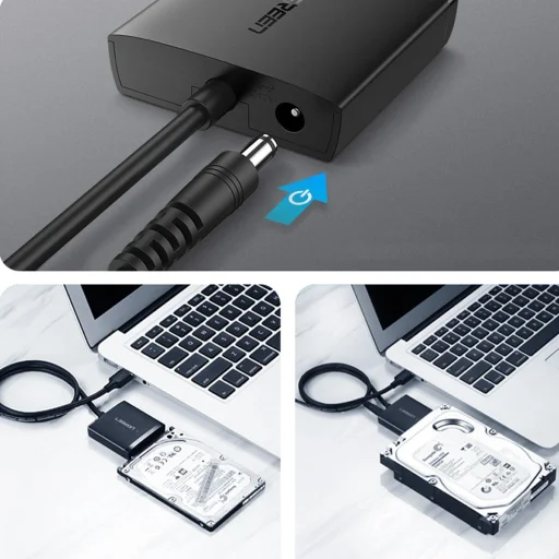 Ugreen USB3.0 adapter 2.5'' / 3.5'' SATA merevlemezhez fekete (CM257) - 7
