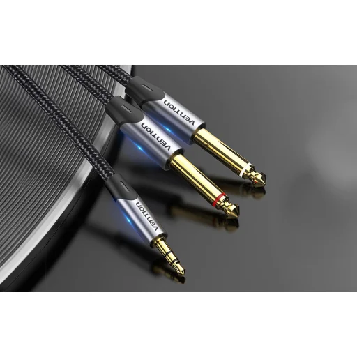 Kábel audio mini jack 3.5mm - 2x 6.5mm Vention BARHG 1.5m (szürke) - 4