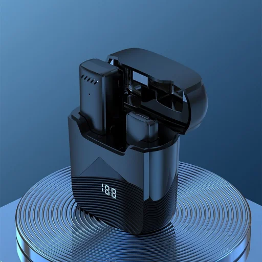 Vezeték nélküli lavalier mikrofon Type C töltőtokkal S11 fekete - 9