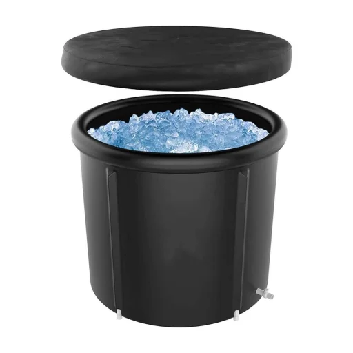 Összecsukható hordozható felfújható fürdőkád 75 x 80 cm fekete - 3