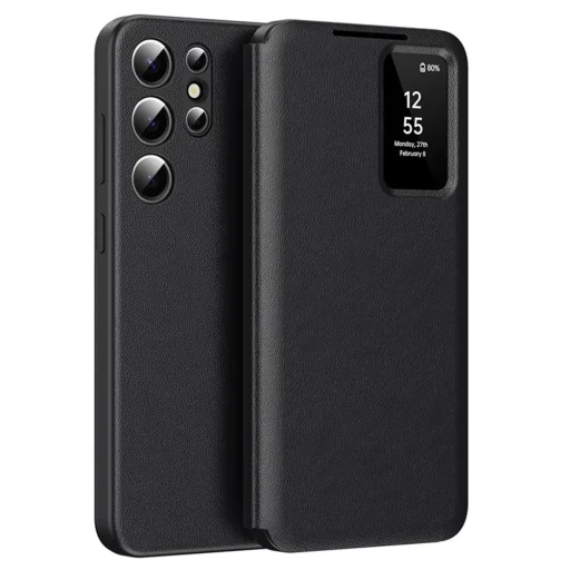  Samsung Galaxy S25 Ultra Fekete Techsuit SmartView Sorozat tok - 1