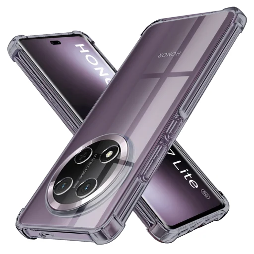  Honor Magic7 Lite / X9c Füst Fekete Techsuit Ütésálló Átlátszó Szilikon tok - 1