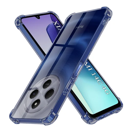  Techsuit - Ütésálló Átlátszó Szilikon - Xiaomi Redmi 14C / Poco C75 - Füstfekete tok - 1