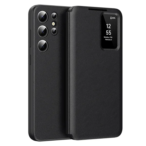  Samsung Galaxy S24 Ultra Fekete Techsuit SmartView Sorozat tok - 1