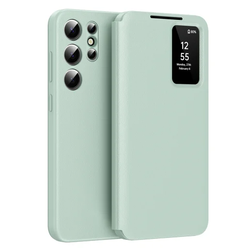  Techsuit - SmartView sorozat - Samsung Galaxy S22 Ultra 5G - Zöld tok - 1