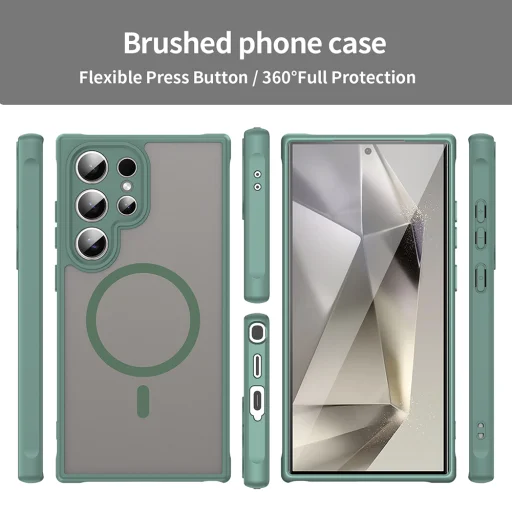  Samsung Galaxy S24 Ultra Zöld Techsuit HaloFrost II MagSafe tok - 3