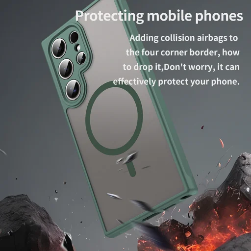  Samsung Galaxy S24 Ultra Zöld Techsuit HaloFrost II MagSafe tok - 4