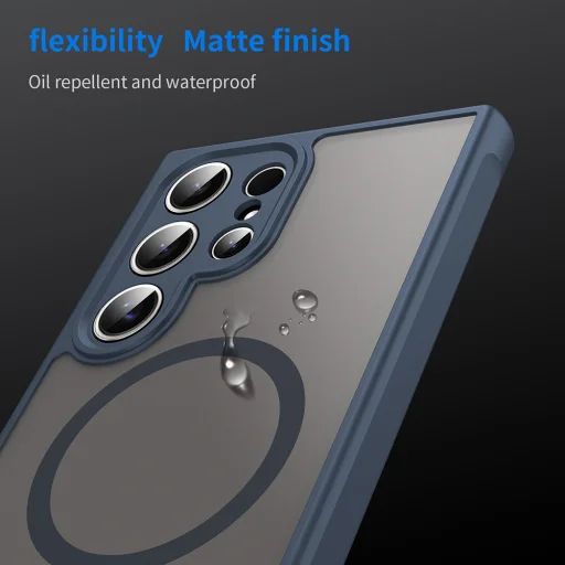  Samsung Galaxy S24 Ultra Tengerészkék Techsuit HaloFrost II MagSafe tok - 6