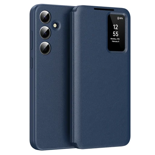  Techsuit - SmartView széria - Samsung Galaxy A55 5G - Kék tok - 1