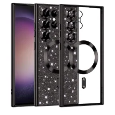  Techsuit - Luxus Csillámos MagSafe - Samsung Galaxy S23 Ultra - Fekete tok