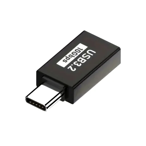 Techsuit - OTG Adapter AluCoreX (A14) - USB-ről Type-C-re, 10 Gbps, Plug and Play, Alumínium ötvözet, Gyors adatátvitel - Fekete - 2