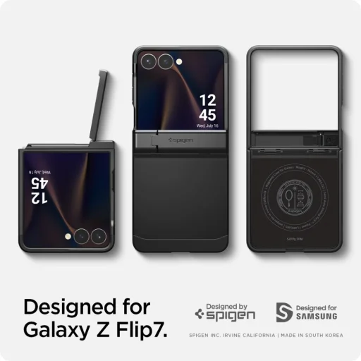  Samsung Galaxy Z Flip 7 Fekete Spigen Tough Armor Pro Mag Magsafe tok - 39