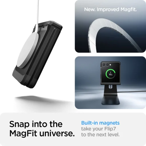  Samsung Galaxy Z Flip 7 Fekete Spigen Tough Armor Pro Mag Magsafe tok - 43