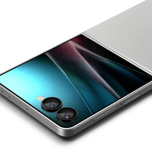  Samsung Galaxy Z Flip 7 fekete üvegfólia Spigen Optik Pro Hd Glas.tr ”Ez Fit” kamera védő 2 csomag - 4