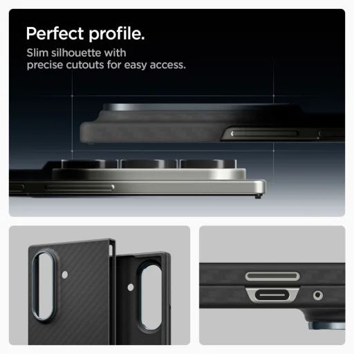  Galaxy Z Fold 7 Fekete Spigen Airskin Aramid tok - 5