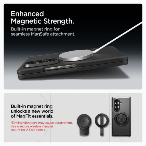  Samsung Galaxy Z Fold 7 Fekete Spigen Tough Armor Pro Mag Magsafe tok - 11