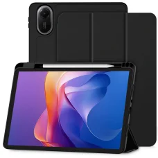Techsuit - Rugalmas háromszoros hajtogatás (ceruzatartóval) - Xiaomi Redmi Pad 2 - Fekete tok