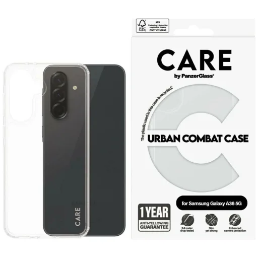 CARE by PanzerGlass Flagship Urban Combat Samsung Galaxy A36 5G tok - Átlátszó tok - 1