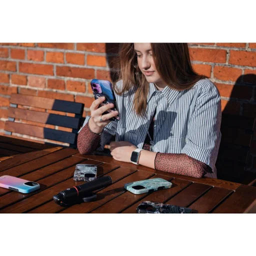 FORCELL F-PROTECT Mirage, Military Drop-Tested tok MagSafe kompatibilitással, IPHONE 15 PRO, zöld márvány - 16