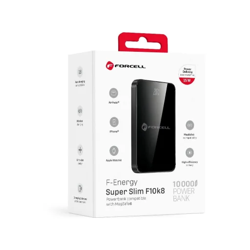 FORCELL F-ENERGY F10K8 Extra tenká powerbanka kompatibilná s MagSafe PD3.0 QC4.0 15W 10000 mAh čierna - 15