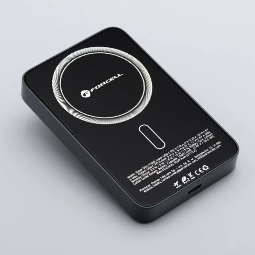 FORCELL F-ENERGY F10K8 Extra Vékony powerbank MagSafe PD3.0 QC4.0 kompatibilis 15W 10000 mAh fekete - 3