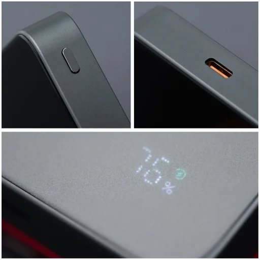 FORCELL F-ENERGY F10K8 Extra Vékony powerbank MagSafe PD3.0 QC4.0 kompatibilis 15W 10000 mAh fekete - 6