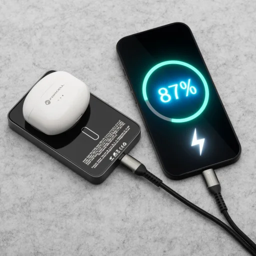 FORCELL F-ENERGY F10K8 Extra Vékony powerbank MagSafe PD3.0 QC4.0 kompatibilis 15W 10000 mAh fekete - 11