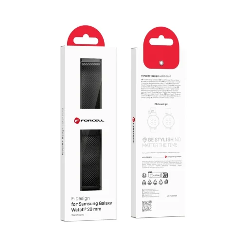 FORCELL F-DESIGN FS10 rozsdamentes acél óraszíj Samsung Galaxy Watch 20 mm fekete - 11