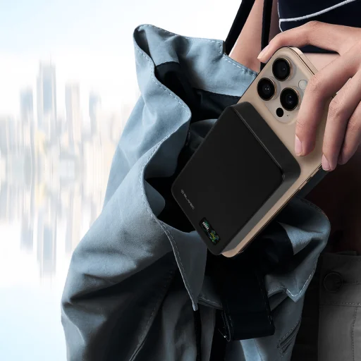 Blavec Power Bank 10000mAh BJ-04 Slim 13,5mm - Type C - 22,5W mágneses Magsafe 3 az 1-ben (PBBJ04-MC10B) fekete - 5