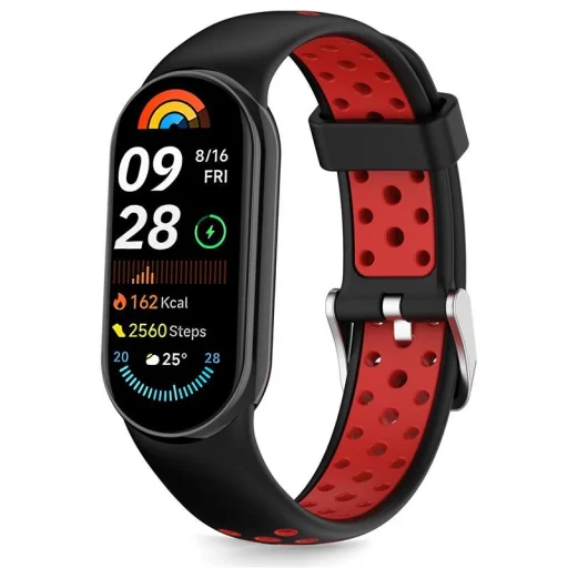 Tech-protect Iconband Air Xiaomi Smart Band 8 / 9 / 10 / NFC Fekete/Piros szíj - 1
