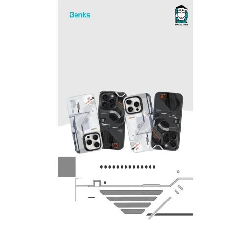  iPhone 14 Pro Fehér Benks Magnetic Mecha Series tok - 3