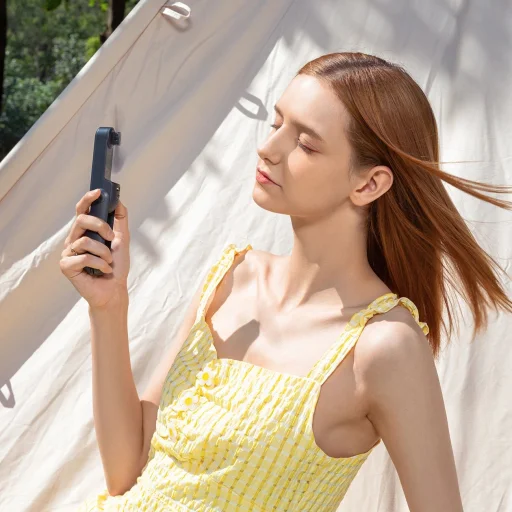 Jisulife Kézi Ventilátor Life8 Mini Hordozható USB Ventilátor Power Bankkal és Zseblámpával - Kék - 8