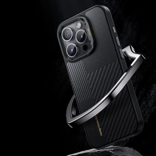  iPhone 15 Pro Max Fekete Benks Montage Magnetic Armor Pro Kevlar tok fém kerettel 600D+1500D (MA62) - 9