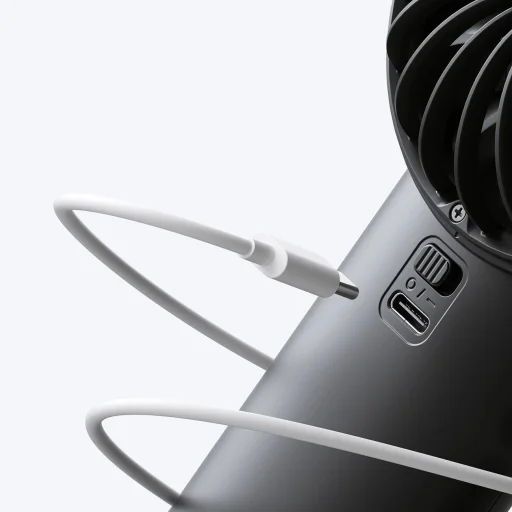 Jisulife Kézi Ventilátor Life4 5000mAh Hordozható USB Ventilátor - Fekete - 10