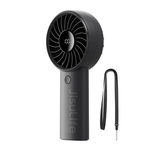 Jisulife Kézi Ventilátor Life4 5000mAh Hordozható USB Ventilátor - Fekete - 1
