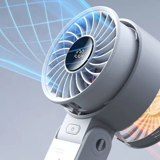 Jisulife Kézi Ventilátor Life7 5000mAh Hordozható USB Ventilátor - Szürke - 6