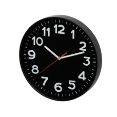 Home AWC300BK fali óra, üveg előlap, kontrasztos, jól leolvasható számlap, 1xAA elem tápellátás, átmérő 300mm