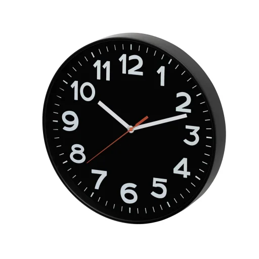 Home AWC300BK fali óra, üveg előlap, kontrasztos, jól leolvasható számlap, 1xAA elem tápellátás, átmérő 300mm - 1