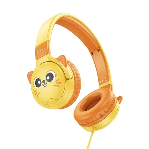 HOCO vezetékes fejhallgató Jack 3,5 mm gyerekeknek mikrofonnal W61 nap sárga - 4