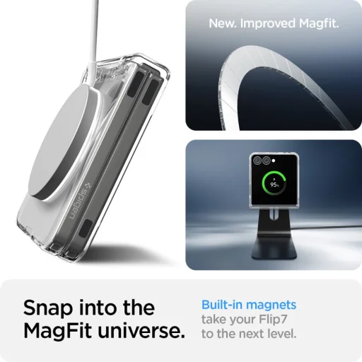  Galaxy Z Flip 7 Kristálytiszta/fehér Spigen Airskin Mag Magsafe tok - 16