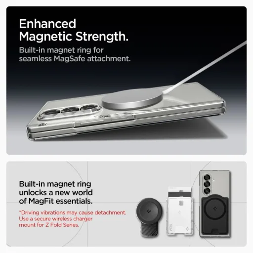  Samsung Galaxy Z Fold 7 Kristálytiszta/Fehér Spigen Airskin Mag Magsafe tok - 5