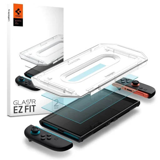 Spigen Glas.tr "ez Fit" 2-pack Nintendo Switch 2 átlátszó üvegfólia - 1