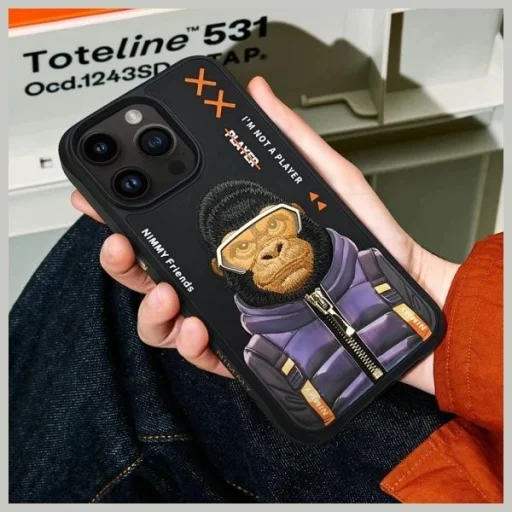 Nimmy Cool&amp;Cute 2.0 Monkey tok iPhone 15 Pro - Fekete - 8